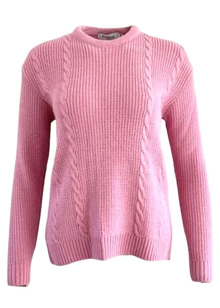 Emma Dusky Pink Cable Front Jumper